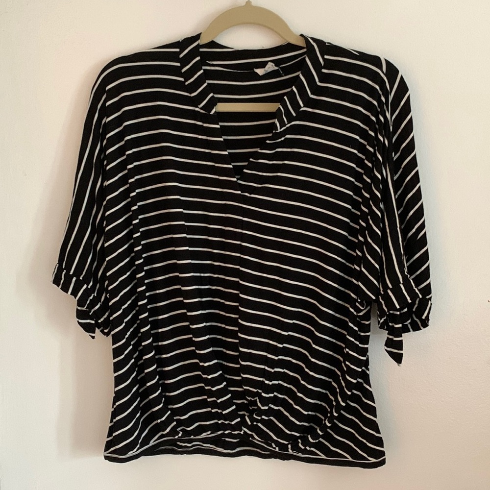 Anthropologie striped half length sleeved top